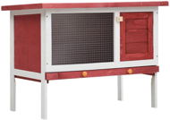 Shumee Garden Rabbit Hutch 1 Floor Wooden Red 90 × 45 × 65.5cm - Rabbit Hutch