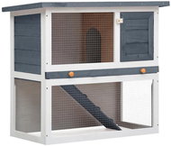 Shumee Garden Rabbit House 1 Door Wooden Grey 90 × 45 × 80cm - Rabbit Hutch