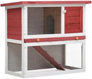 Shumee Garden Rabbit Hutch 1 Door Wooden Red 90 × 45 × 80cm - Rabbit Hutch