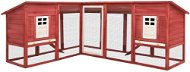 Shumee Rabbit House Outdoor with a Enclosure, Solid Fir, Red-white 250 × 192 × 105cm - Rabbit Hutch