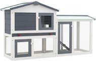 Shumee Large Shumee Outdoor Rabbit House grey and white 145 × 45 × 85 cm - Rabbit Hutch