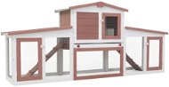 Shumee Large Shumee Outdoor Rabbit House brown and white 204 × 45 × 85 cm - Rabbit Hutch