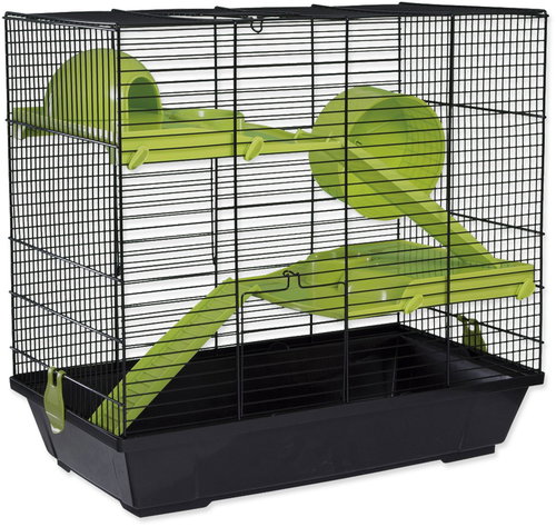 Small Animals Jakub white, equipment green 50,5 × 28 × 47 cm - Cage for Rodents - Main image