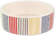 Dog Fantasy DF Ceramic Dog Bowl, Coloured Stripes - Dog Bowl