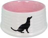 Dog Fantasy Bowl DF Ceramic Dog Bowl Motif Dog White-Pink 440ml - Dog Bowl