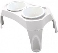 M-Pets Combi Double Bowls in Stand White - Dog Bowl