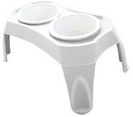 M-Pets Combi Double Bowls in a Stand, White 2 × 1500ml, XL - Dog Bowl