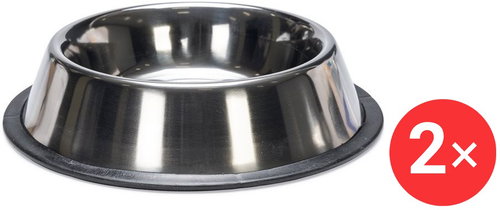 Karlie Stainless steel bowl with rubber rim 1590 ml 2 pcs - Dog Bowl - Main image