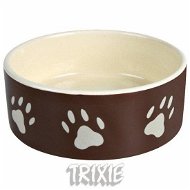 Trixie Ceramic Bowl with Paws Brown 800ml - Dog Bowl