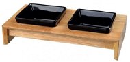 Trixie Ceramic Bowls in a Wooden Stand 2 × 0.4l/13cm - Dog Bowl