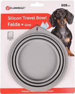 Flamingo Travel Bowl Silicone Grey 500ml - Travel Bowl for Dogs and Cats