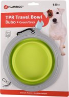 Flamingo Travel Bowl Silicone Green/Grey 625ml - Travel Bowl for Dogs and Cats