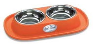 Cobbys Pet Soft Touch Inox Double Stainless-steel Bowl with Anti-slip 31 × 20 × 3.5cm 0.46l - Dog Bowl