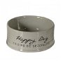 DUVO+ Happy Dog Ceramic Bowl Grey 18,5cm 1000ml - Dog Bowl