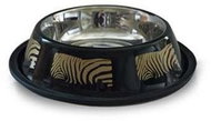 Les Filous Anti-Skid Zebra Bowl Stainless-steel Non-slip Bowl 18cm 0.95l - Dog Bowl