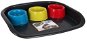 Cobbys Pet Podnos plastový s tromi miskami 52 × 41 × 9 cm; 0,9 l; mix farieb - Miska pre psa