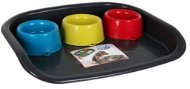 Cobbys Pet Plastic Tray with Three Bowls 52 × 41 × 9cm 0.9l - Dog Bowl