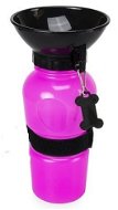 EzPets2U Water Cup Travel Bottle with Bowl Pink 21,5 × 10,7cm - Travel Bottle for Cats and Dogs
