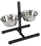 Les Filous Stainless steel bowls on stand 24,5cm 2 × 2,8l - Dog Bowl