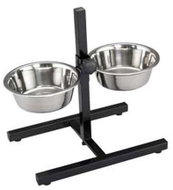 Les Filous Stainless steel bowls on stand 28,5cm 2 × 4,7l - Dog Bowl