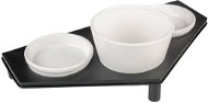 Duvo+ Set of 3 bowls in metal stand triangle 41 × 14,5cm 200ml - Dog Bowl