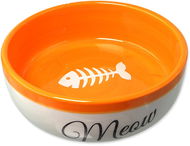 Miska pre mačky Magic Cat Keramická miska biela/oranžová Meow 170 ml - Miska pro kočky