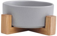 Senzanakupy Ceramic bowl with bamboo base 400 ml - grey - Dog Bowl