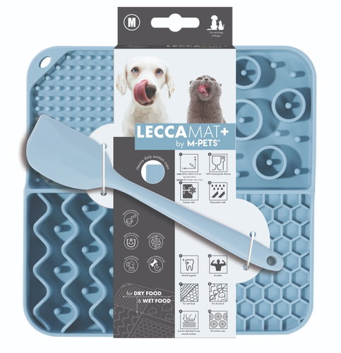 M-Pets LECCAMAT+ licking pad with spoon blue M - Lick Mat - Main image