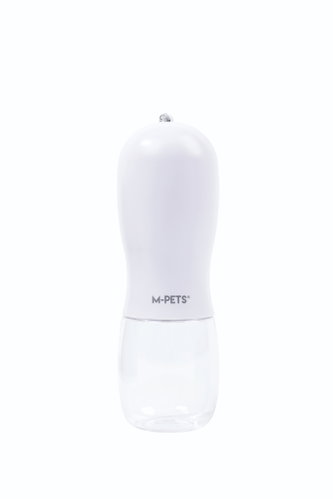 M-Pets ON THE ROAD Travel water and food bottle 2in1 300 ml white - Travel Bottle for Cats and Dogs - Main image