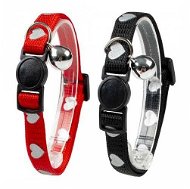 DUVO+ Nylon Reflective Collar with Hearts Black, Red 24-30cm × 1cm - Cat Collar