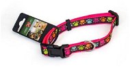 Dog Collar Cobbys Pet Adjustable Textile Collar with Paws Pink 35-50cm × 1.9cm - Obojek pro psy