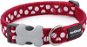 Red Dingo Dog Collar, White Spots on Red 20mm × 30-47cm - Dog Collar