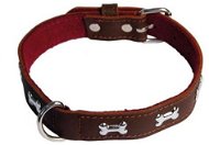 Cobbys Pet Collar made of Original Leather Decorated with Blocks Brown - Dog Collar