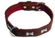 Cobbys Pet Collar made of Original Leather Decorated with Cubes Brown 50cm × 2.5cm - Dog Collar