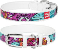Waudog Leather Collar Summer White 19-25cm/1.2cm - Dog Collar