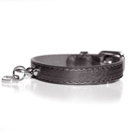 Milk&Pepper Dog collar leather glossy titanium 2 × 45 cm - Dog Collar