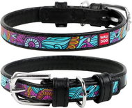 Waudog Summer Leather Collar Black 38-49cm/2,5cm - Dog Collar
