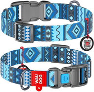 Waudog Nylon Collar Ethno Blue QR 35-58cm/2.5cm - Dog Collar