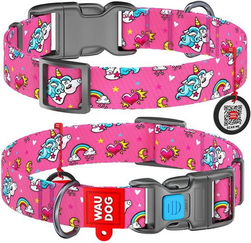 Waudog Nylon Collar Unicorn QR 23-35cm/1.5cm - Dog Collar - Main image