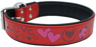Anadi Leather collar with stainless steel fittings, 3 cm × 44, 5 × 54 cm, red - Dog Collar