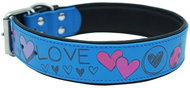 Anadi Leather collar with stainless steel fittings, 2, 5 cm × 32 - 39, 5 cm, blue - Dog Collar