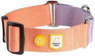 Woolly Wolf Semi-retractable martingale collar Salmon Pink Mix S - Dog Collar