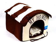 Petproducts Domek My Home s hračkou béžovo hnědý 40 × 40 × 34 cm - Pelíšek