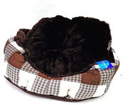 Petproducts Pelech kostkovaný hnědo bílý 45 × 40 cm - Pelíšek
