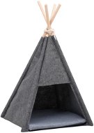 Shumee Kočičí týpí s úložnou taškou sametové černé 40 × 40 × 70 cm - Pelíšek