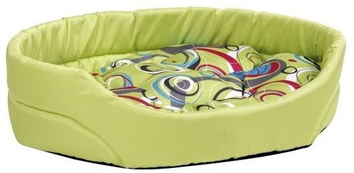Argi Pet bed oval with cushion green with pattern 40 × 30 × 12 cm - Pet Bed - Main image
