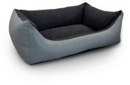 Argi Dog bed rectangular removable eco leather cover grey / black 60 × 45 cm - Pet Bed
