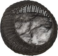 Pet Star Hand-woven rattan basket with cushion 52 × 35 cm - Bed