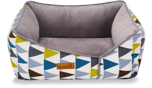 Qiushi dog bed coloured with geometric pattern M 64 × 50 × 19 cm - Pet Bed - Main image