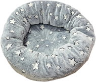Annam round furry bed dark grey white stars small M 60 × 20 cm - Pet Bed